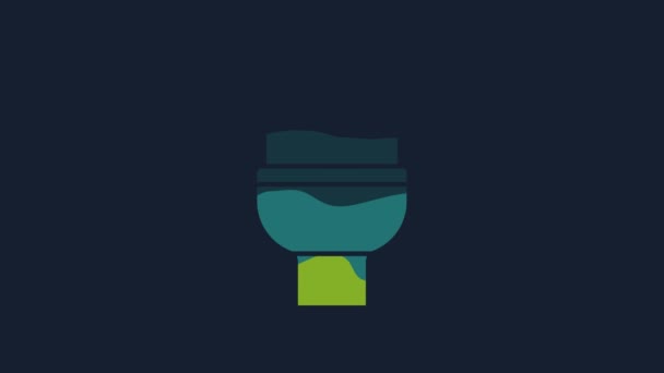 Yellow Toilet Bowl Icon Isolated Blue Background Video Motion Graphic — 图库视频影像