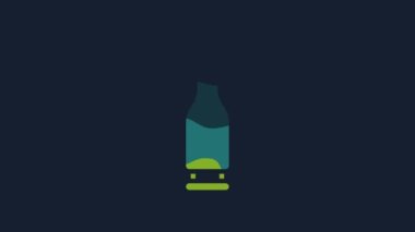 Yellow Bullet icon isolated on blue background. 4K Video motion graphic animation.