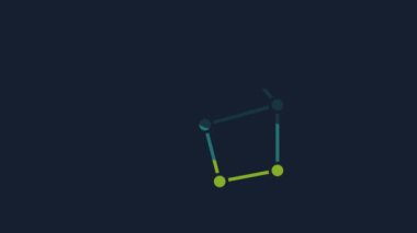 Yellow Great Bear constellation icon isolated on blue background. 4K Video motion graphic animation.