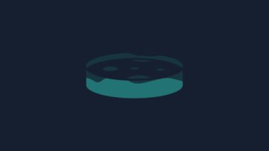 Yellow Petri dish with bacteria icon isolated on blue background. 4K Video motion graphic animation.