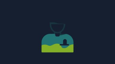 Yellow Male doctor icon isolated on blue background. 4K Video motion graphic animation.