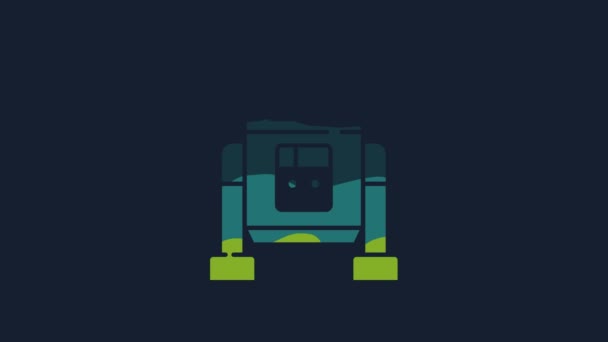 Yellow Robot Icon Isolated Blue Background Video Motion Graphic Animation — Vídeos de Stock