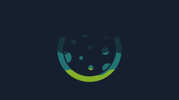 Yellow Petri Dish Bacteria Icon Isolated Blue Background Video Motion — Video