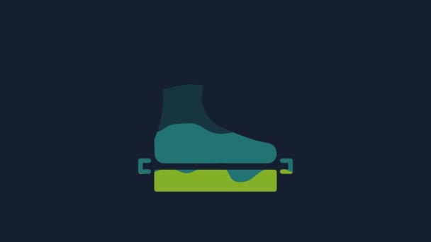 Yellow Flat Foot Icon Isolated Blue Background Video Motion Graphic — 图库视频影像