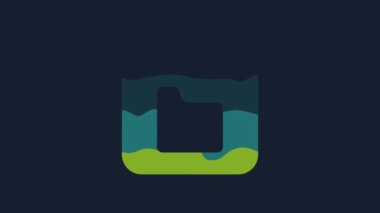 Yellow Browser files icon isolated on blue background. 4K Video motion graphic animation.