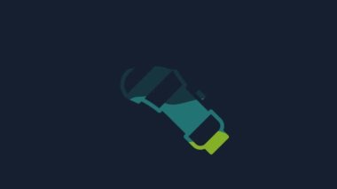 Sarı Fener simgesi mavi arkaplanda izole edildi. 4K Video hareketli grafik canlandırması.