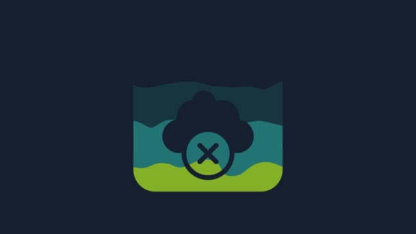 Yellow Failed Access Cloud Storage Icon Isolated Blue Background Cloud — Wideo stockowe