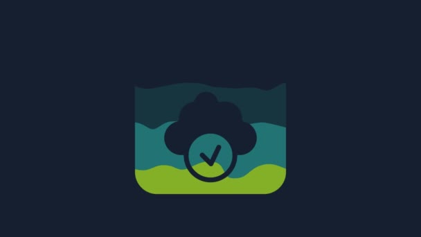 Yellow Cloud Technology Data Transfer Storage Icon Isolated Blue Background — Wideo stockowe