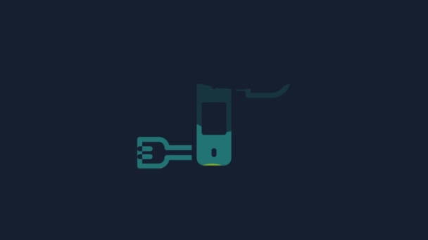 Yellow Swiss Army Knife Icon Isolated Blue Background Multi Tool — Vídeo de Stock