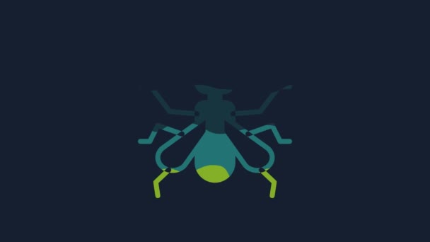 Yellow Mosquito Icon Isolated Blue Background Video Motion Graphic Animation — Stock Video