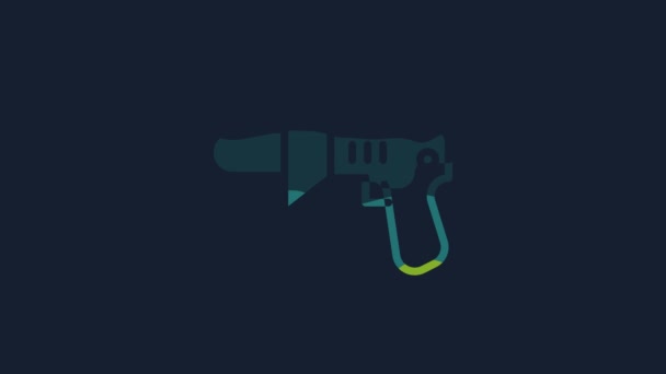 Yellow Police Megaphone Icon Isolated Blue Background Video Motion Graphic — Video