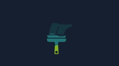 Mavi arka planda izole edilmiş pencere simgesi için kauçuk temizleme hizmeti. Silecek, kazıyıcı, silecek. 4K Video hareketli grafik canlandırması.