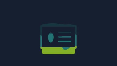 Yellow Pack full of seeds of a specific plant icon isolated on blue background. 4K Video motion graphic animation.