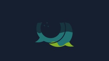 Yellow Bowling ball icon isolated on blue background. Sport equipment. 4K Video motion graphic animation.