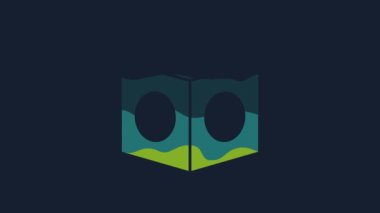 Yellow Billiard chalk icon isolated on blue background. Chalk block for billiard cue. 4K Video motion graphic animation.