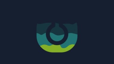 Yellow Life icon isolated on blue background. Alchemy icon. Basic mystic elements. 4K Video motion graphic animation.