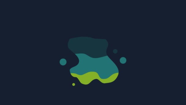 Yellow Water Spill Icon Isolated Blue Background Video Motion Graphic — Wideo stockowe