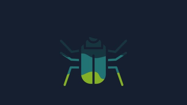 蓝色背景上孤立的黄色昆虫苍蝇图标 4K视频运动图形动画 — 图库视频影像