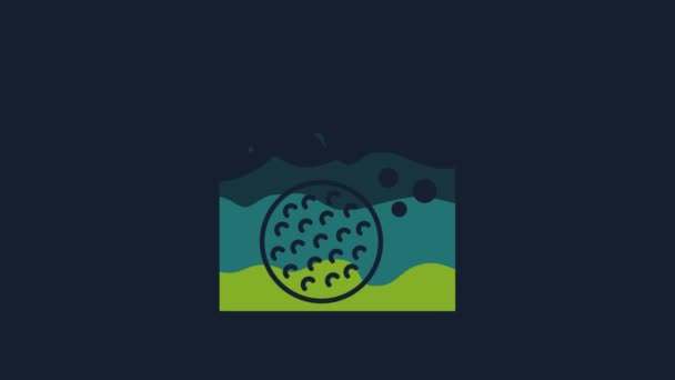 Gelber Golfball Wasser Isoliert Auf Blauem Hintergrund Video Motion Grafik — Stockvideo