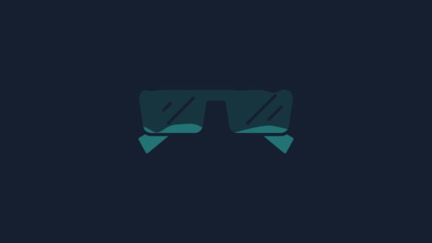 Yellow Glasses Icon Isolated Blue Background Eyeglass Frame Symbol Video — Stockvideo