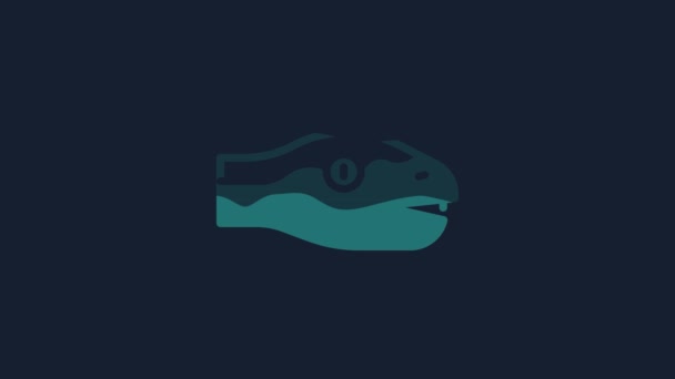 Ікона Жовтої Змії Ізольована Синьому Фоні Відеографічна Анімація — стокове відео