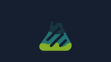 Yellow Steak meat icon isolated on blue background. 4K Video motion graphic animation.