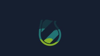 Yellow Steak meat icon isolated on blue background. 4K Video motion graphic animation.