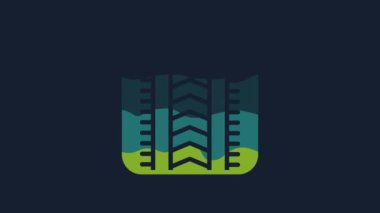 Yellow Tire track icon isolated on blue background. 4K Video motion graphic animation.