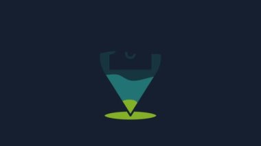 Yellow Paint spray can icon isolated on blue background. 4K Video motion graphic animation.