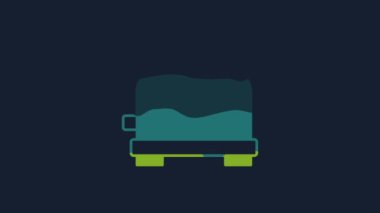 Yellow Toaster icon isolated on blue background. 4K Video motion graphic animation .