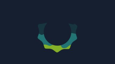 Yellow Sun icon isolated on blue background. 4K Video motion graphic animation .