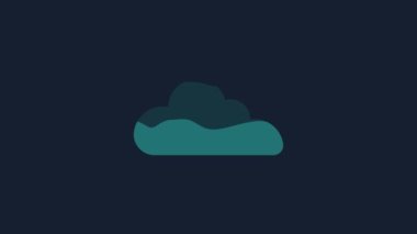 Yellow Cloud icon isolated on blue background. 4K Video motion graphic animation .