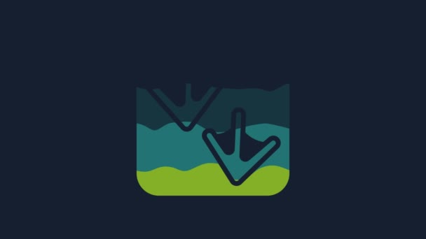黄鹅爪印图标孤立在蓝色背景 4K视频运动图形动画 — 图库视频影像