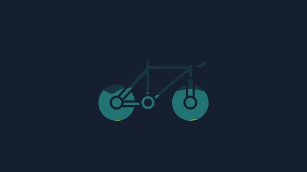 Gul Cykel Ikon Isolerad Blå Bakgrund Cykeltävling Extrem Sport Sportutrustning — Stockvideo