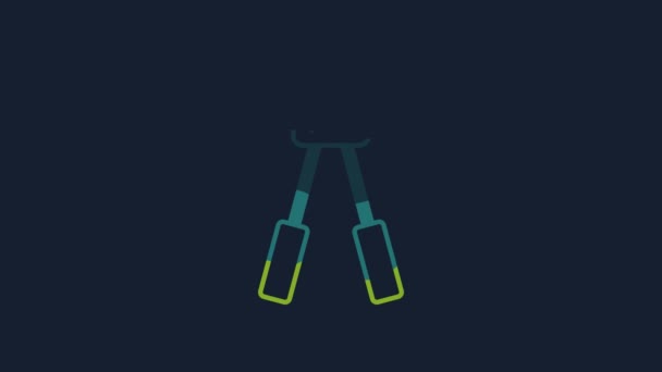 Yellow Bolt Cutter Icon Isolated Blue Background Scissors Reinforcement Bars — Stock Video