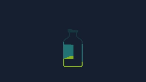 Yellow Bottle Olive Oil Icon Isolated Blue Background Jug Olive — стоковое видео