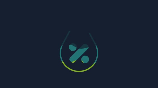 Yellow Water Drop Percentage Icon Isolated Blue Background Humidity Analysis — Wideo stockowe