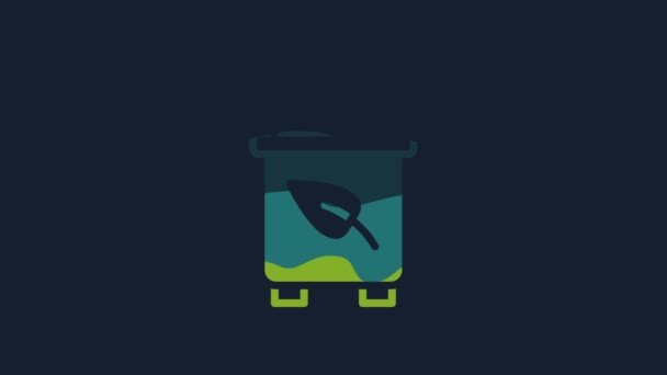 Yellow Recycle Bin Recycle Symbol Icon Isolated Blue Background Trash — Video