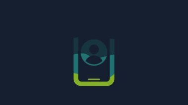 Yellow Telephone 24 hours support icon isolated on blue background. All-day customer support call-center. Full time call services. 4K Video motion graphic animation .