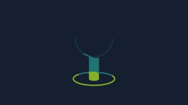 Yellow Push pin icon isolated on blue background. Thumbtacks sign. 4K Video motion graphic animation .