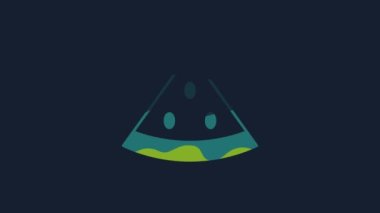 Yellow Watermelon icon isolated on blue background. 4K Video motion graphic animation .