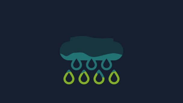 Yellow Cloud Rain Icon Isolated Blue Background Rain Cloud Precipitation — Stockvideo