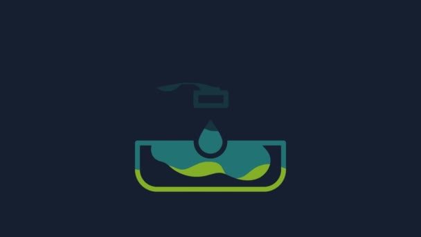 Yellow Water Problem Icon Isolated Blue Background Poor Countries Environmental — Vídeos de Stock