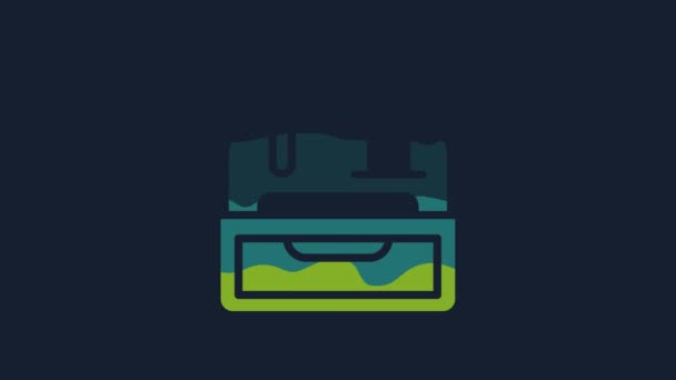 Yellow Cash Register Machine Check Icon Isolated Blue Background Cashier — Stock videók