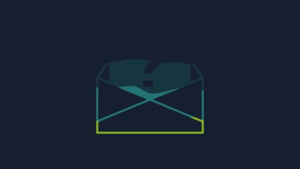Envelope 물음표 아이콘 파란색 배경에 분리되어 있습니다 물음표 표시가 이메일로 — 비디오