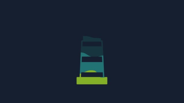 Yellow Lighthouse Icon Isolated Blue Background Video Motion Graphic Animation — ストック動画