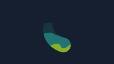 Yellow Eggplant icon isolated on blue background. 4K Video motion graphic animation .
