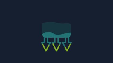 Yellow Weight loss icon isolated on blue background. 4K Video motion graphic animation.