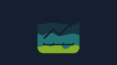 Yellow Financial growth increase icon isolated on blue background. Increasing revenue. 4K Video motion graphic animation.