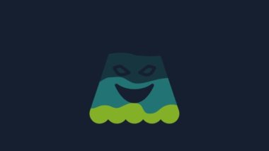 Yellow Ghost icon isolated on blue background. 4K Video motion graphic animation.
